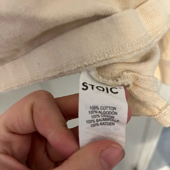 Stoic Men’s Beige Tan Green Pink Rugby Polo Collar Long Sleeve - Picture 5 of 11